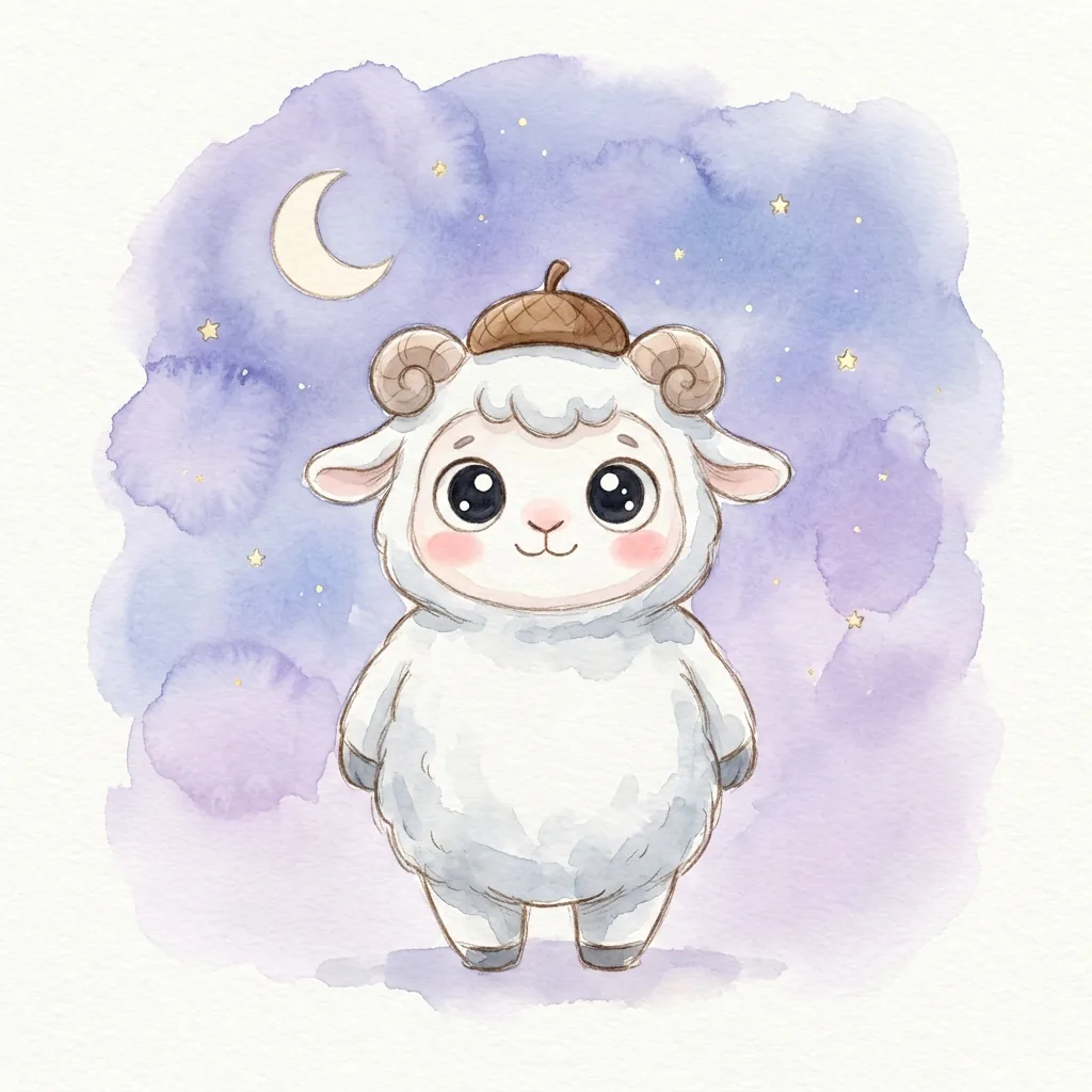 계미일주 검은 양 일러스트